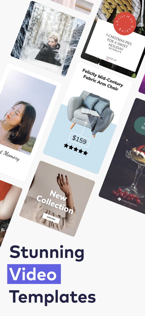 A variety of aesthetic social media video templates for product marketing and personal branding