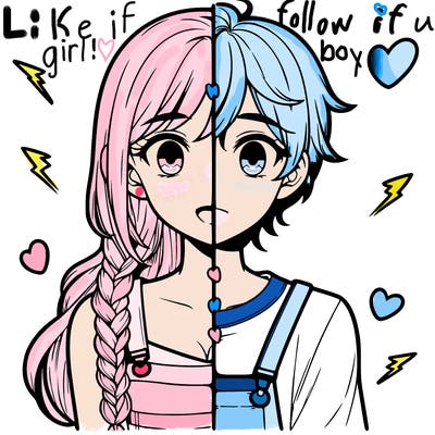 realistic girl boy split