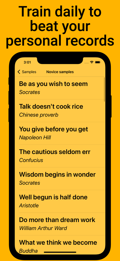 Typing Practice - Royalty - Novice typing samples and quotes in the Typing Practice Royalty mobile app