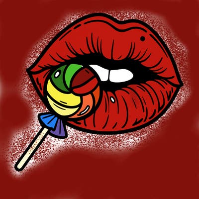 lips with lolipop