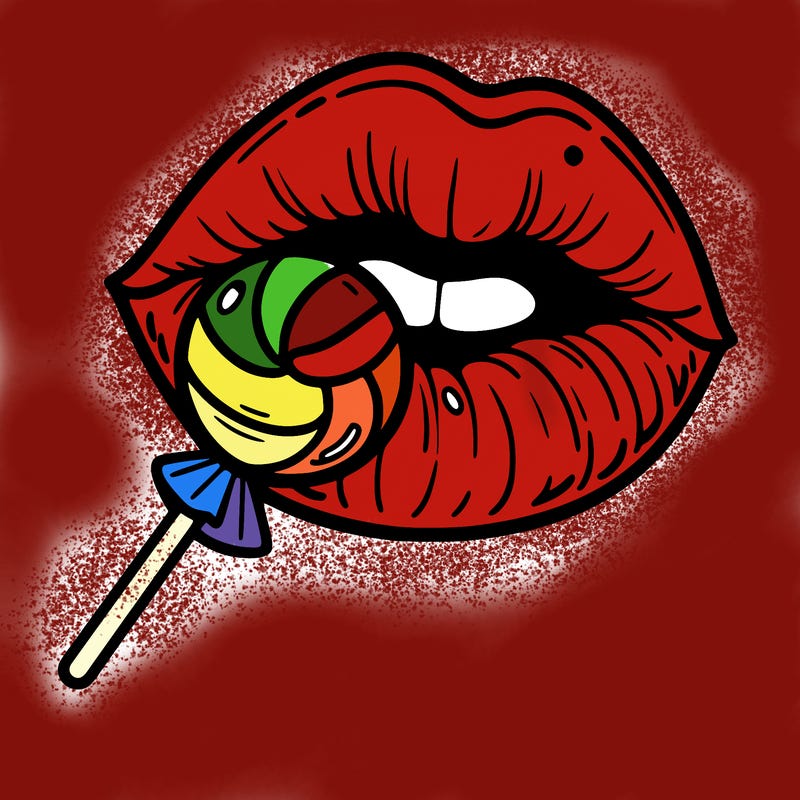lips with lolipop