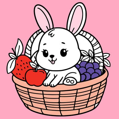 bunny in a fruit basket