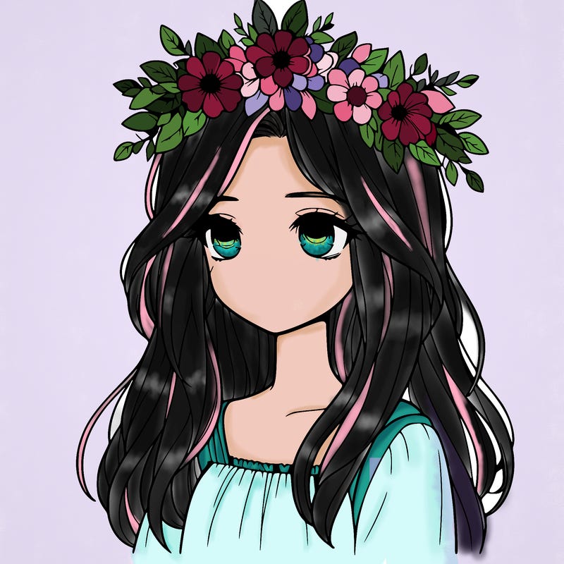 realistic girl with flower crown