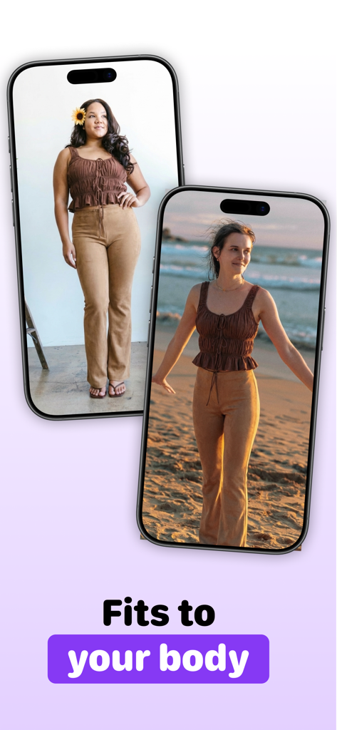 ButtonUp app demonstrating hyper-realistic virtual try-ons on different body types.