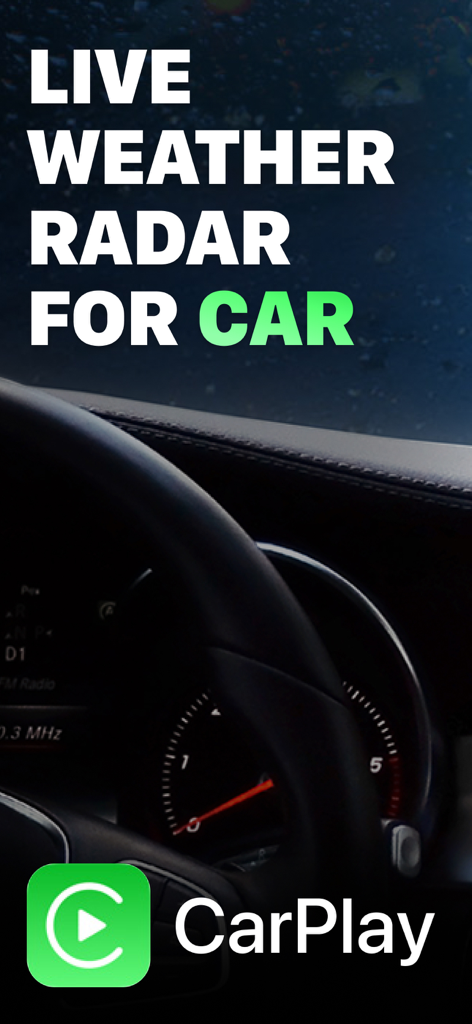 Radar meteorológico ao vivo para carro com Apple CarPlay