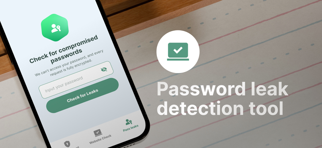 Oberfläche der Device Armor App, die das Tool zur Erkennung von Passwortlecks zeigt
