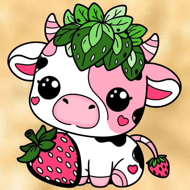 cute strawberry cow