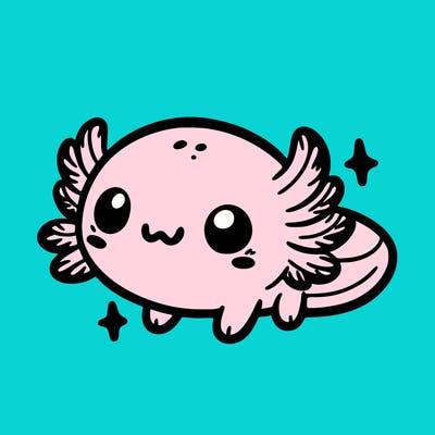 cute easy baby axolotl