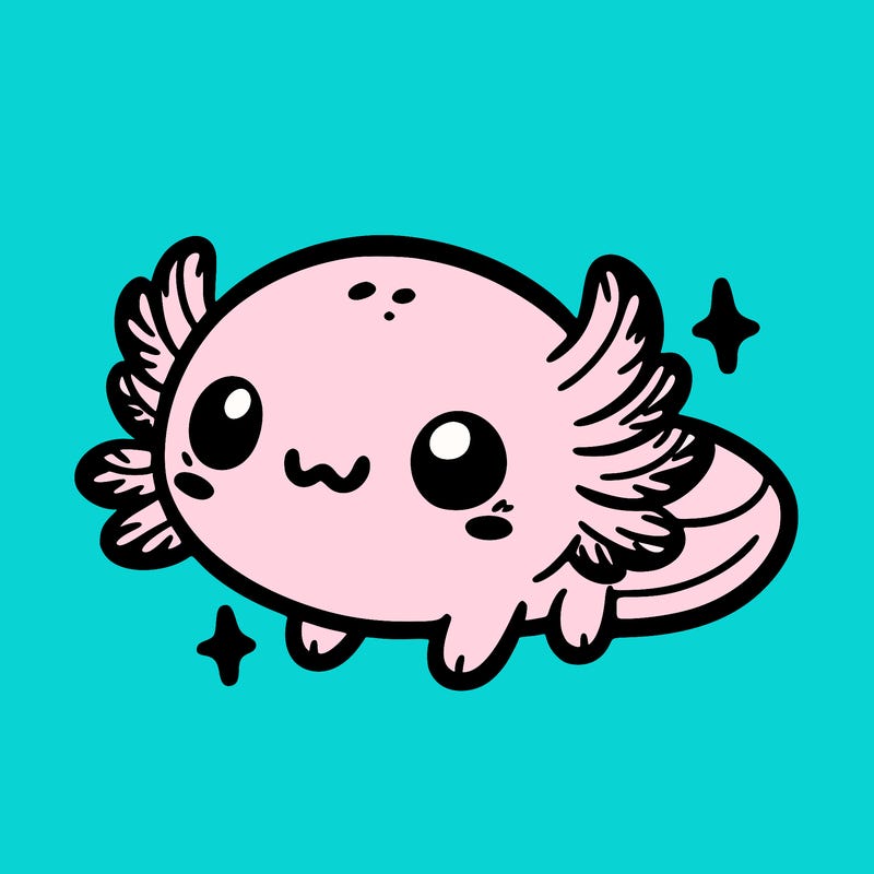 cute easy baby axolotl