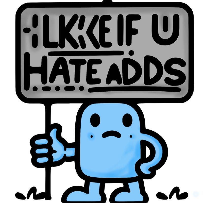 sign that says like if u hate adds
