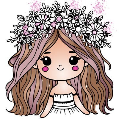 girl with flowers crown