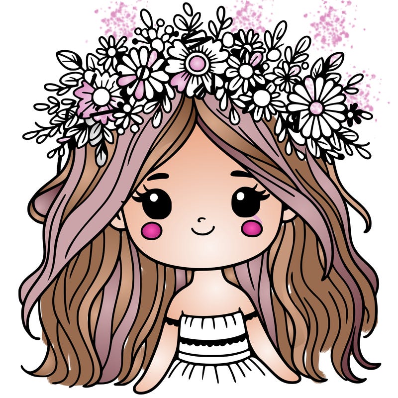 girl with flowers crown