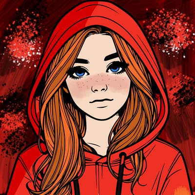 realistic girl with a hoodie