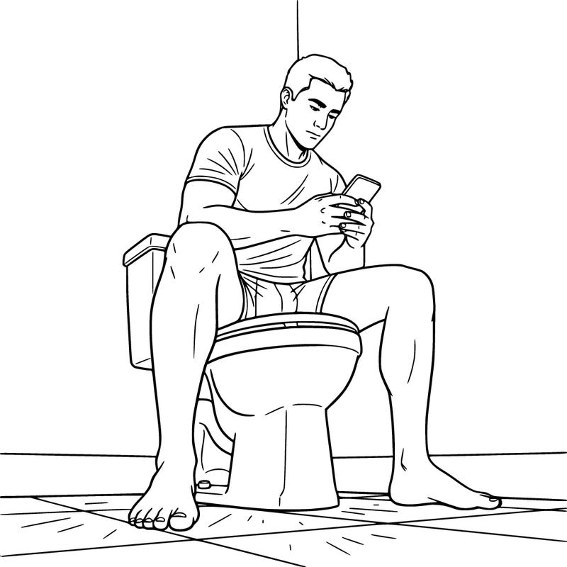man on the toilet
