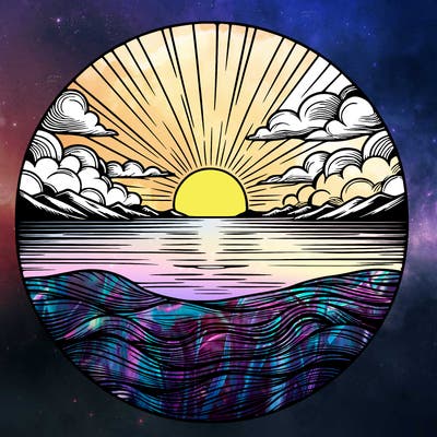 realistic sunset