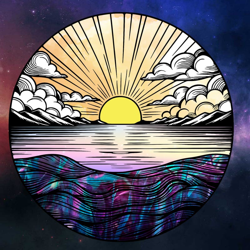 realistic sunset