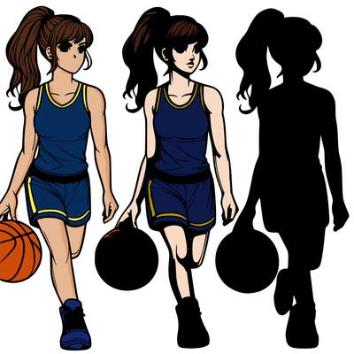 realistic girl basketball player