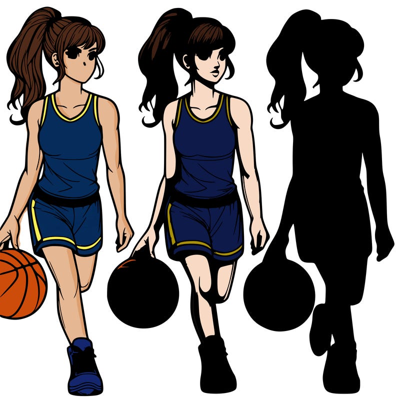 realistic girl basketball player