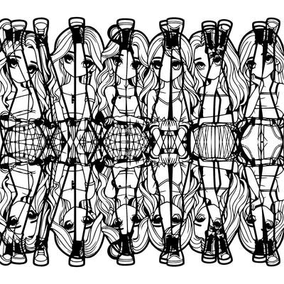 a group of girls realistic