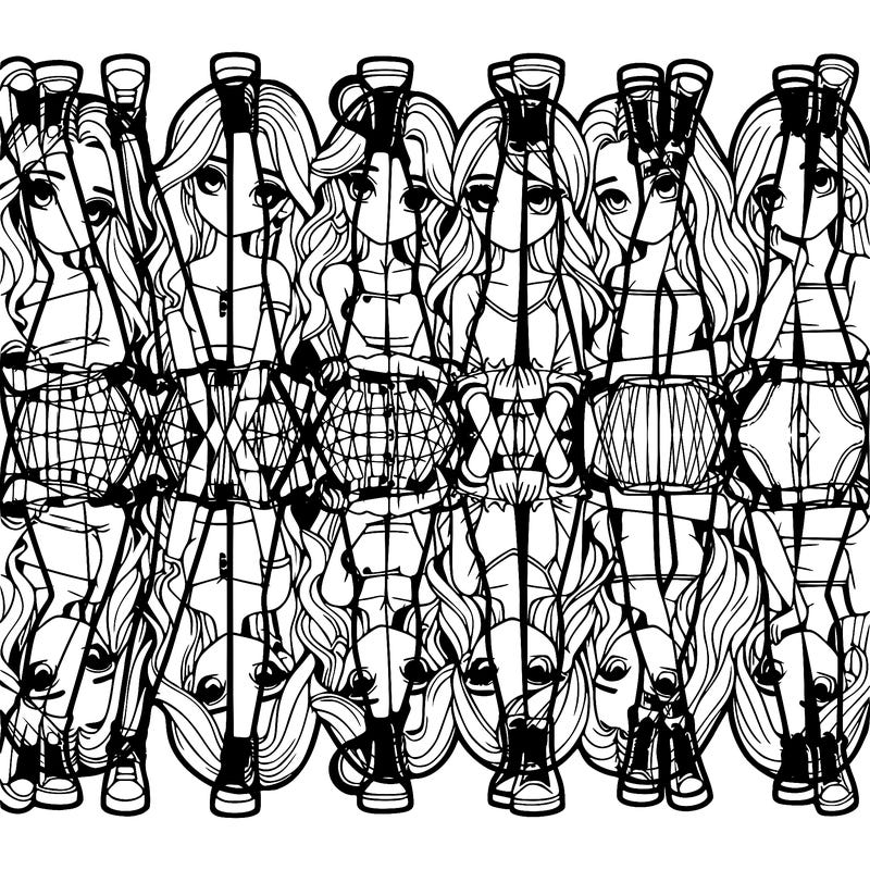 a group of girls realistic