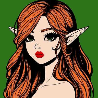 elf girl realistic dark fantasy