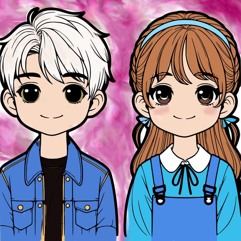 realistic boy and girl