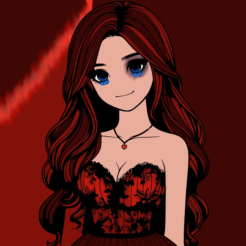 realistic girl with long hair and pretty prom dress