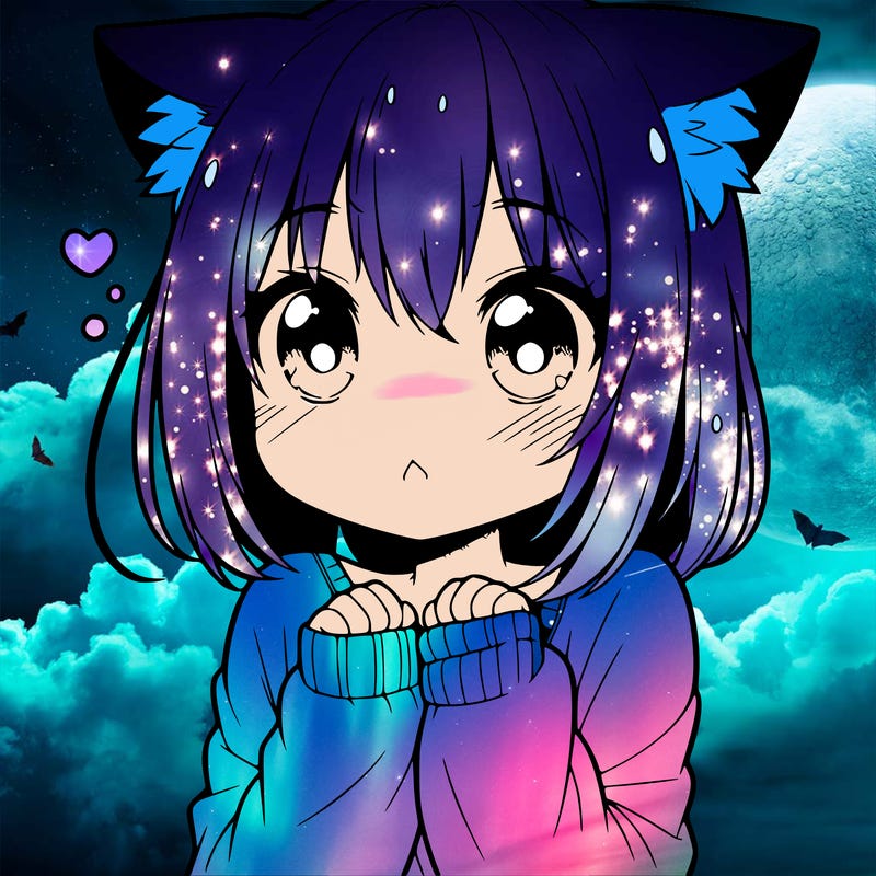 shy anime catgirl
