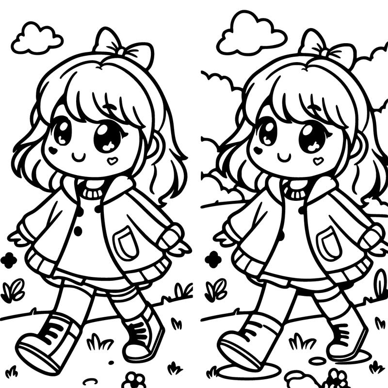 cute girl playing outside