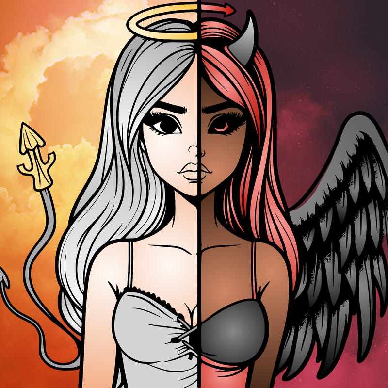 devil vs angel realistic girl