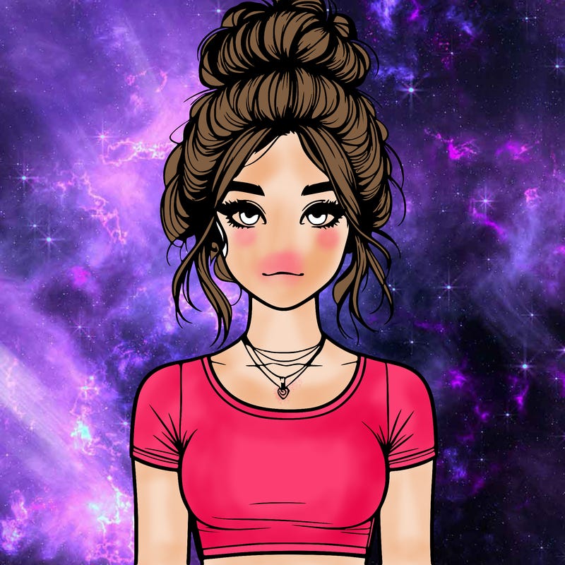 realistic girl with messy bun and croptop