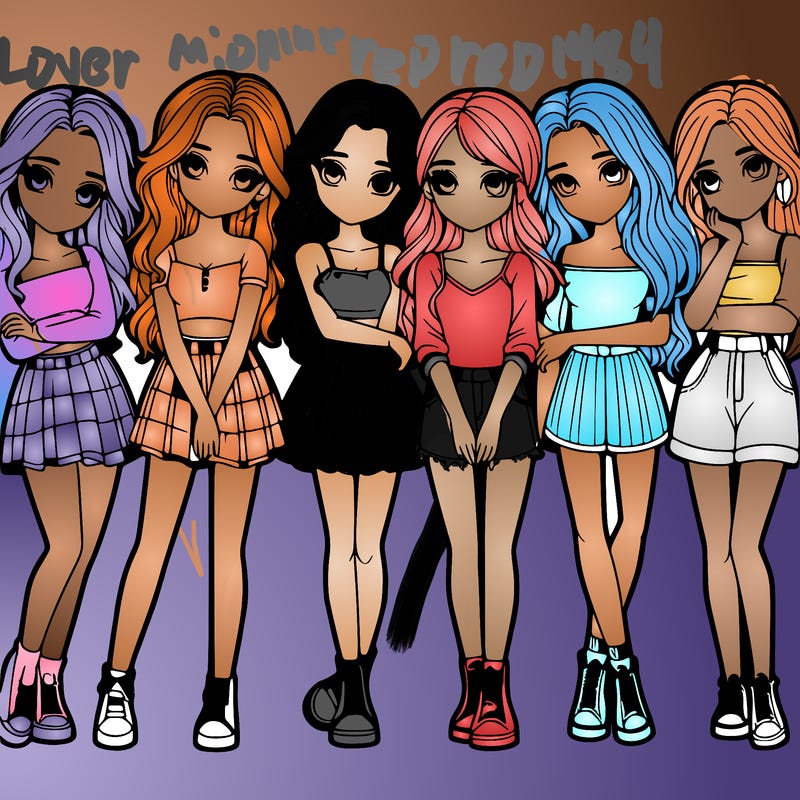 a group of girls realistic