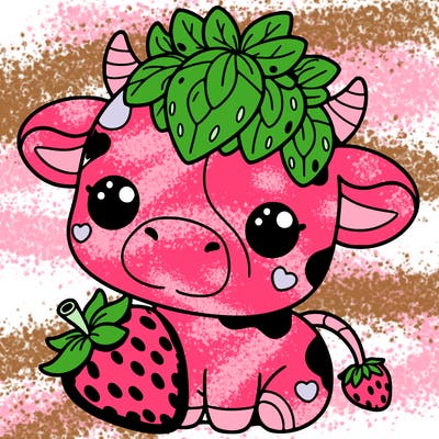 cute strawberry cow