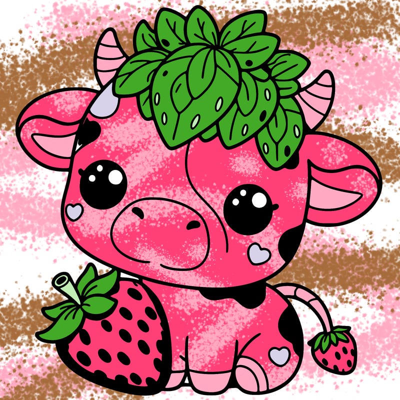 cute strawberry cow