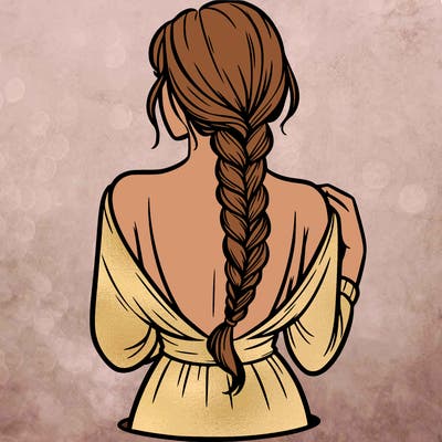 woman turning her back with a braid