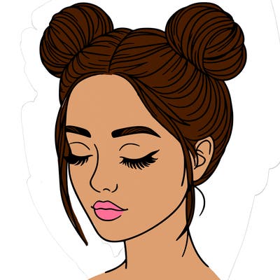 woman with hair buns