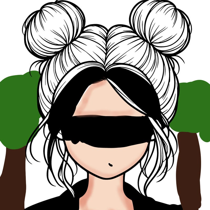 realistic girl with buns on the top of her hair