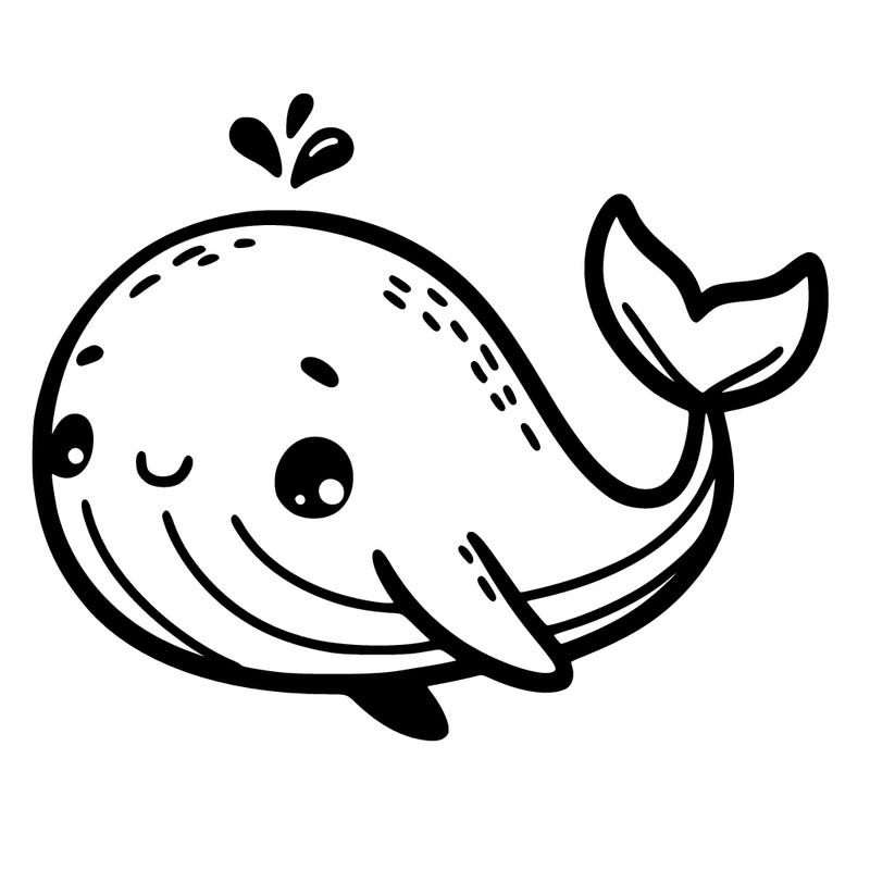 simple cute whale