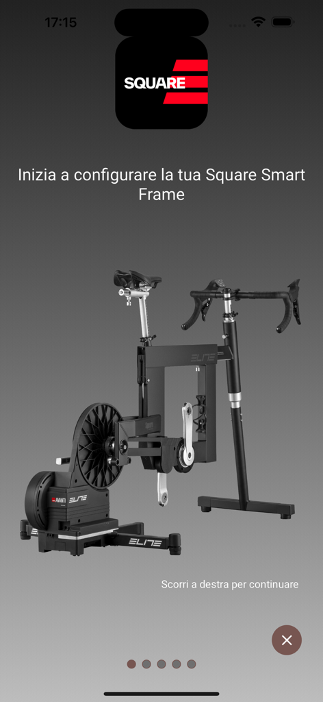 Elite Square - Elite Square indoor cycling smart frame setup screen