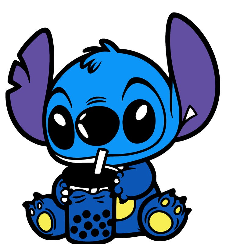 stitch with boba tea
