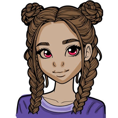 realistic girl with braids