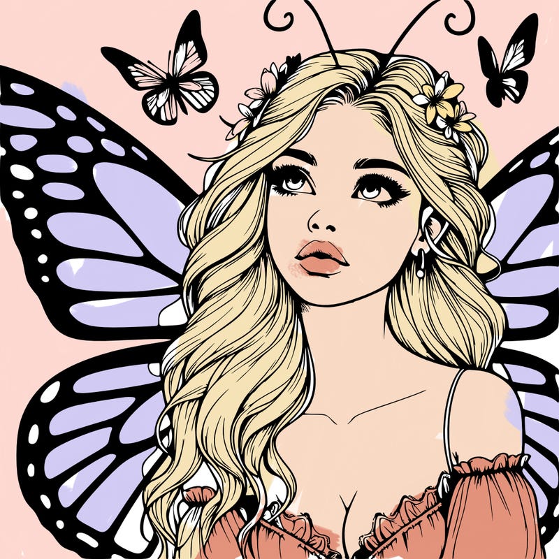 butterfly fairy realistic girl
