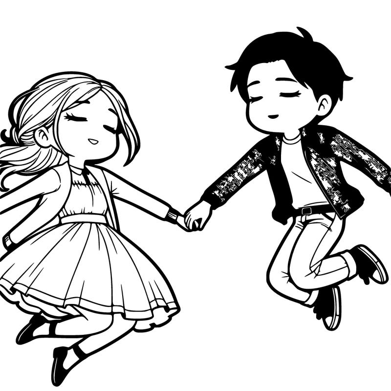 a man and a woman falling in love