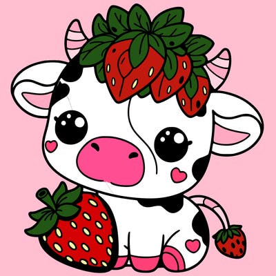 cute strawberry cow