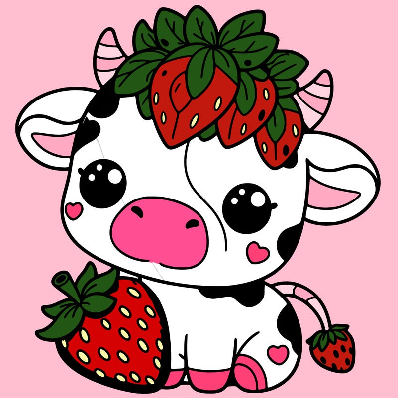 cute strawberry cow