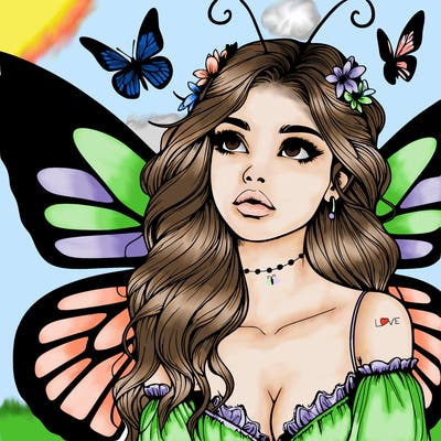butterfly fairy realistic girl