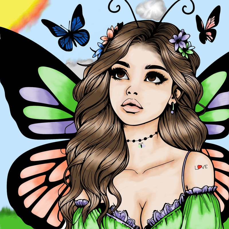 butterfly fairy realistic girl