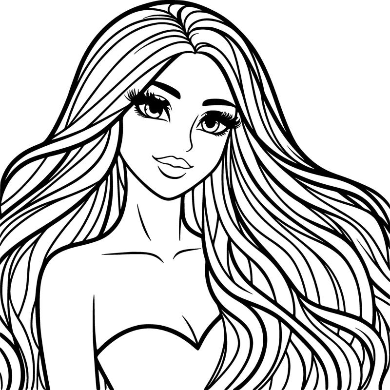 beautiful woman long hair