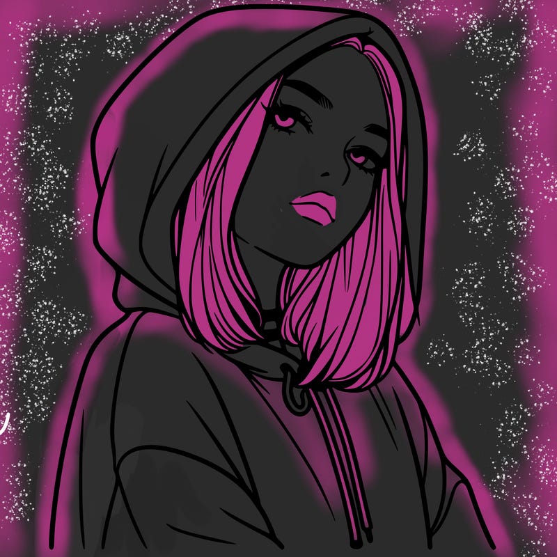 a realistic girl in a hoodie