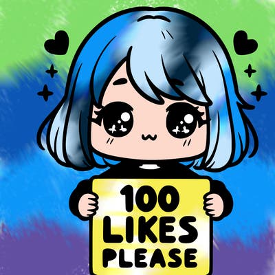 cute girl holding a sign saying 100 likes please